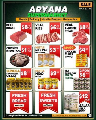 Aryana Supermarket Flyer March 27 to April 2