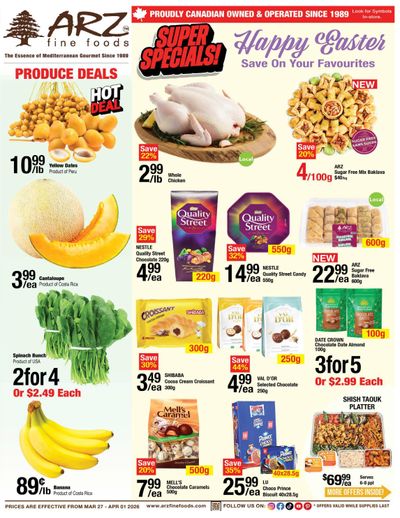 Arz Fine Foods Flyer March 27 to April 1