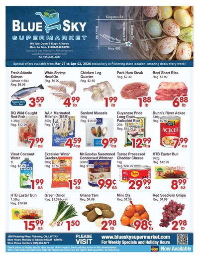 Blue Sky Supermarket (Pickering) Flyer March 27 to April 2