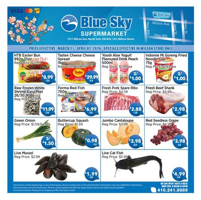 Blue Sky Supermarket (North York) Flyer March 27 to April 2