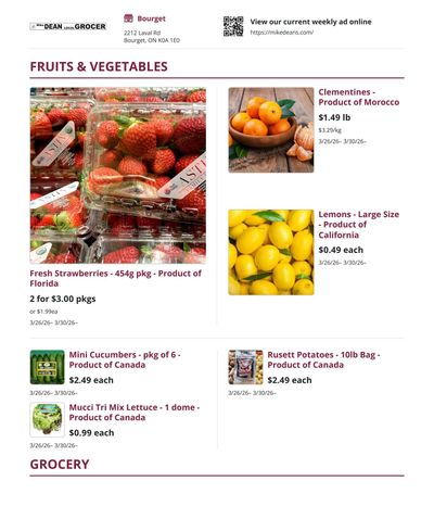 Mike Dean Local Grocer Flyer March 26 to April 2
