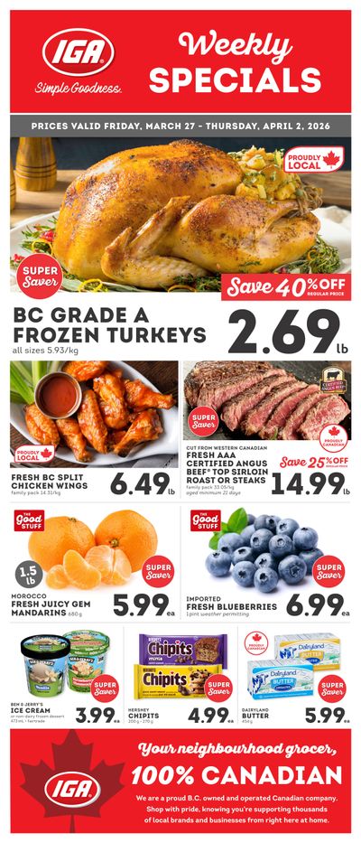 IGA Stores of BC Flyer March 27 to April 2