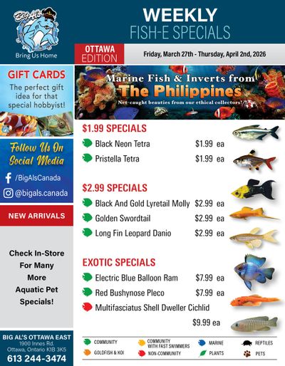 Big Al's (Ottawa) Weekly Specials March 27 to April 2