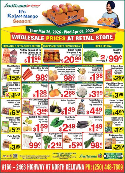 Fruiticana (Kelowna) Flyer March 27 to April 1