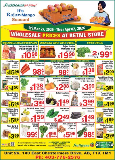 Fruiticana (Chestermere) Flyer March 27 to April 2