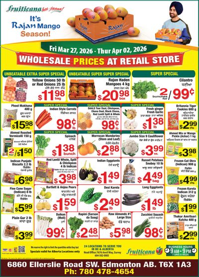 Fruiticana (Edmonton) Flyer March 27 to April 2