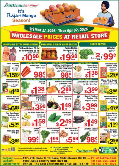 Fruiticana (Calgary) Flyer March 27 to April 2