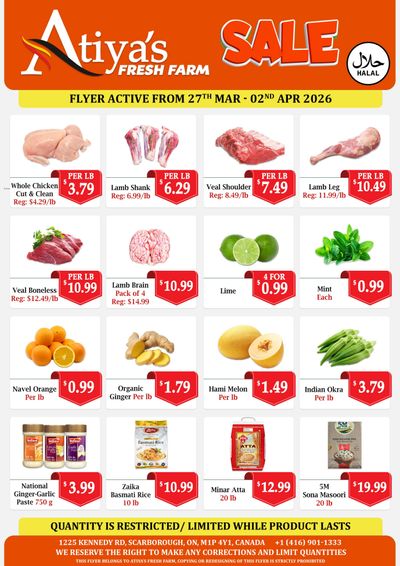 Atiya's Fresh Farm Flyer March 27 to April 2