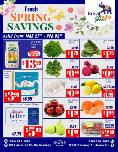 Royal India Grocers Flyer March 27 to April 2