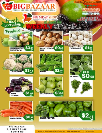 Big Bazaar Canada Flyer March 27 to April 1