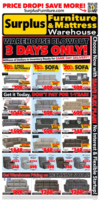 Surplus Furniture & Mattress Warehouse (Calgary, Edmonton) Flyer March 30 to April 5