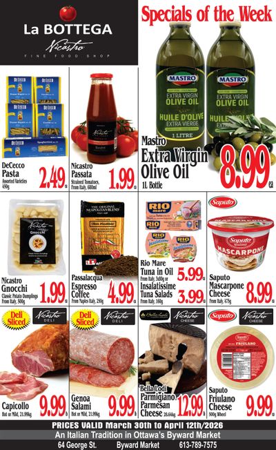 La Bottega Nicastro Fine Foods Flyer March 30 to April 12