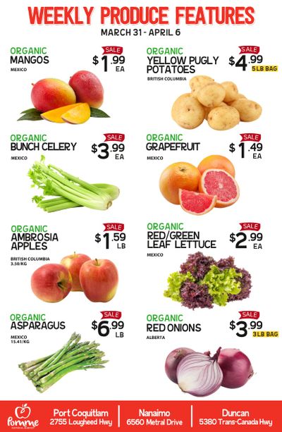 Pomme Natural Market Weekly Produce Flyer March 31 to April 6