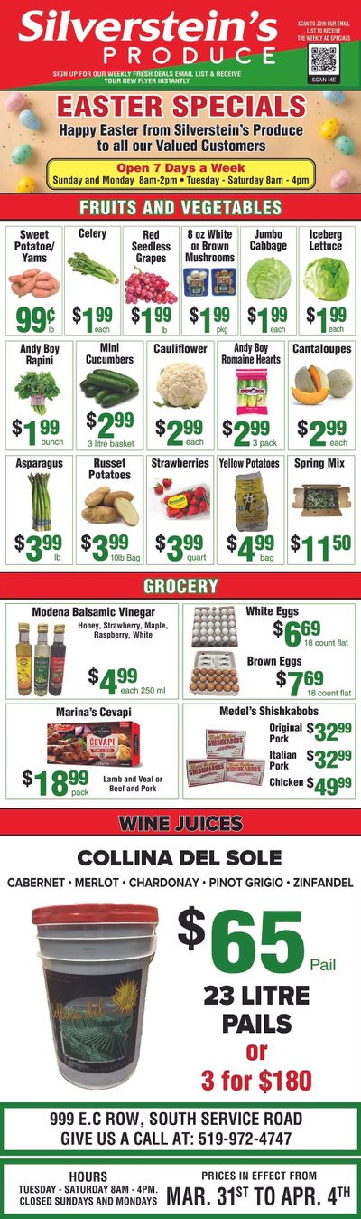Silverstein's Produce Flyer March 31 to April 4