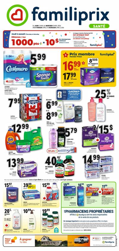 Familiprix Sante Flyer April 2 to 8