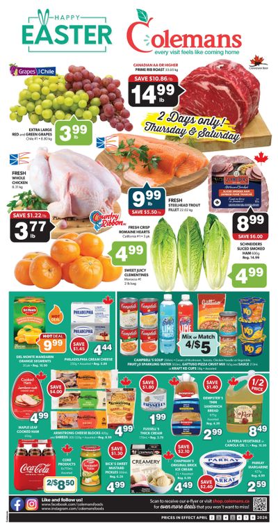 Coleman's Flyer April 2 to 8