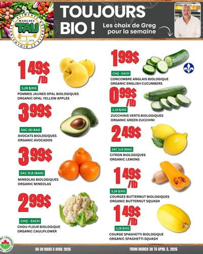 Marches Tau Produce Flyer March 30 to April 5