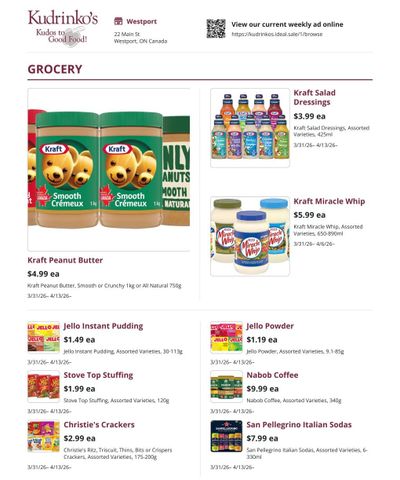 Kudrinko's Flyer March 31 to April 6