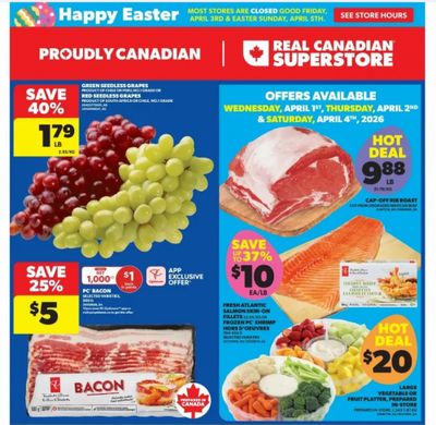 Real Canadian Superstore Ontario: Cap Off Rib Roast $9.88/lb April 1st – 4th