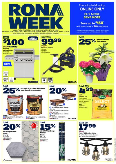 Rona & Rona+ (ON) Flyer April 2 to 8