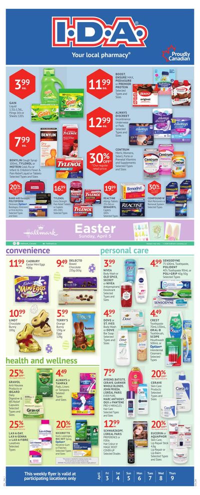 I.D.A. Flyer April 3 to 9