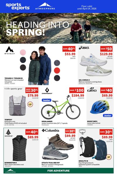 Sports Experts Flyer April 1 to 14