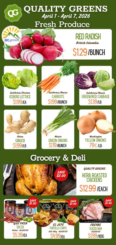 Quality Greens Flyer April 1 to 7