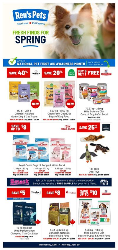 Ren's Pets April Savings Monthly Flyer April 1 to 30
