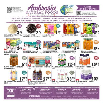 Ambrosia Natural Foods Flyer April 1 to 30