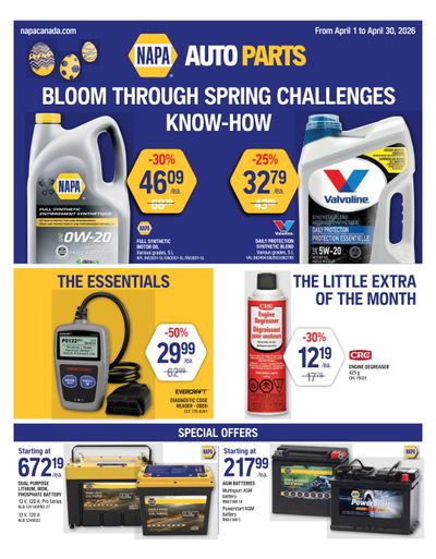 NAPA Auto Parts Flyer April 1 to 30