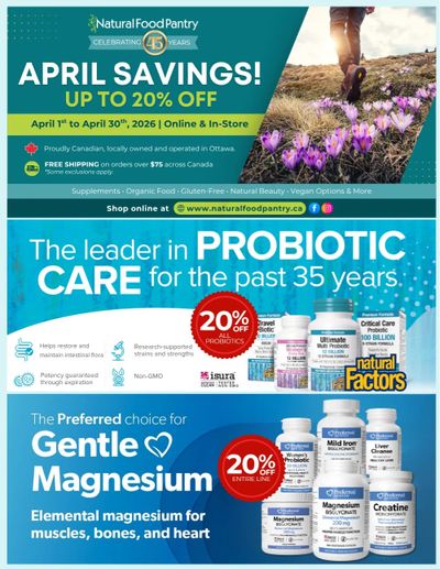 Natural Food Pantry Flyer April 1 to 30