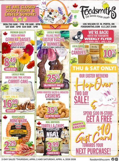 Foodsmiths Flyer April 2 to 9