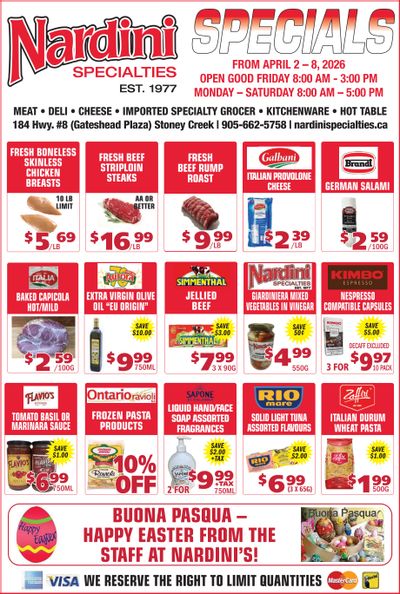 Nardini Specialties Flyer April 2 to 8
