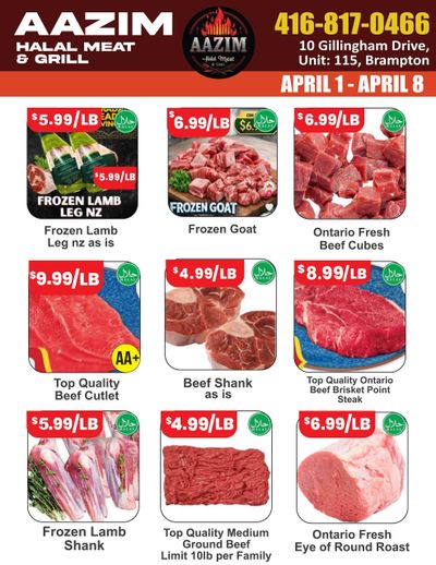 Aazim Halal Meat & Grill Flyer April 2 to 8