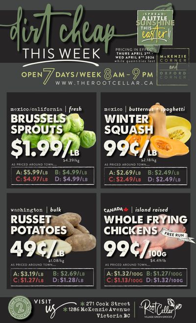 The Root Cellar Flyer April 2 to 8