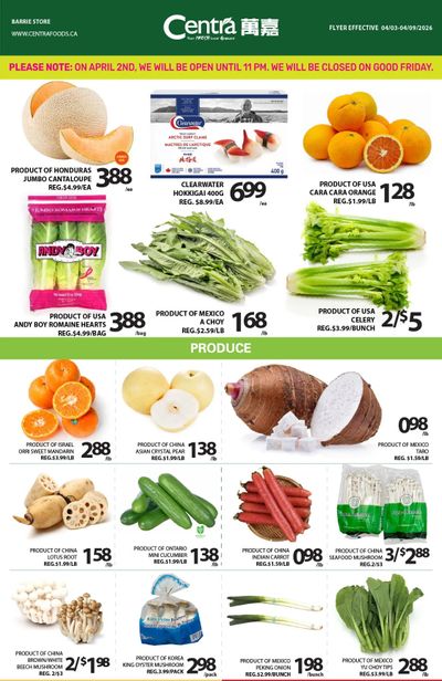 Centra Foods (Barrie) Flyer April 3 to 9