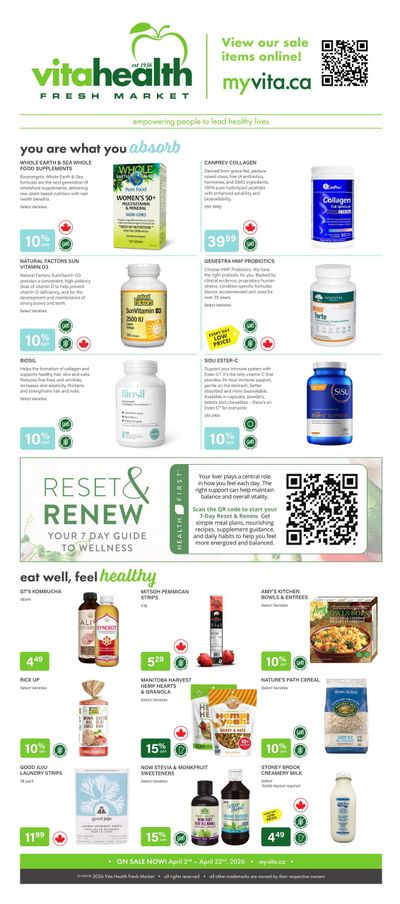 Vita Health Fresh Market Flyer April 2 to 22