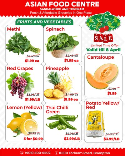 Asian Food Centre (Torbram Rd.) Flyer April 2 to 8
