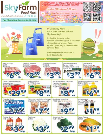 SkyFarm Food Mart Flyer April 3 to 9