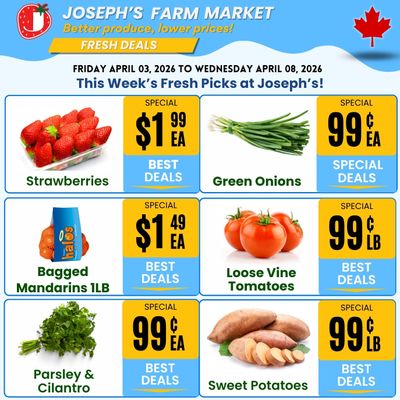 Joseph's Farm Market Flyer April 3 to 8