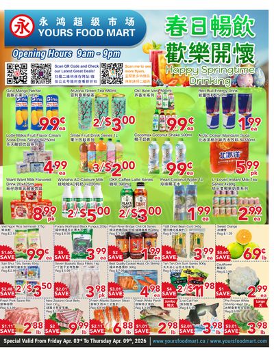 Yours Food Mart Flyer April 3 to 9