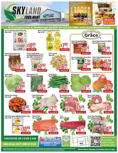 Skyland Food Mart Flyer April 3 to 9