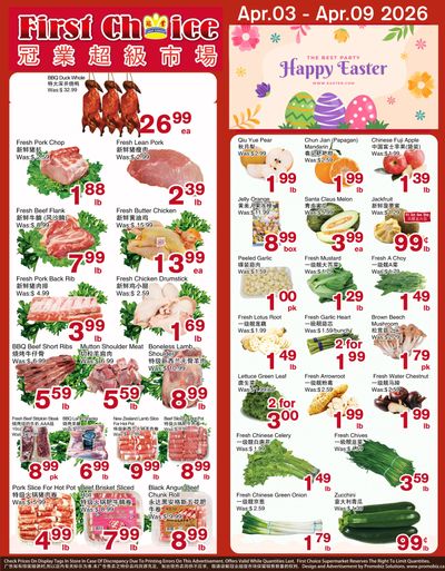 First Choice Supermarket Flyer April 3 to 9