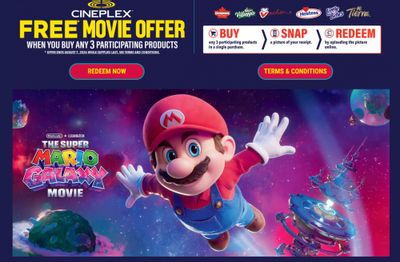 Cineplex Canada: The Super Mario Galaxy Movie Free Ticket Offer