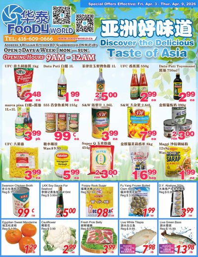 Foody World (Scarborough, ON) Flyer April 3 to 9