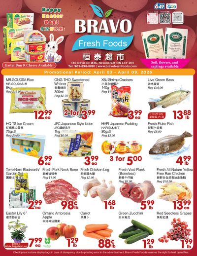 Bravo Fresh Foods Flyer April 3 to 9
