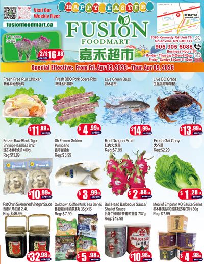 Fusion Supermarket (Unionville)  Flyer April 3 to 9