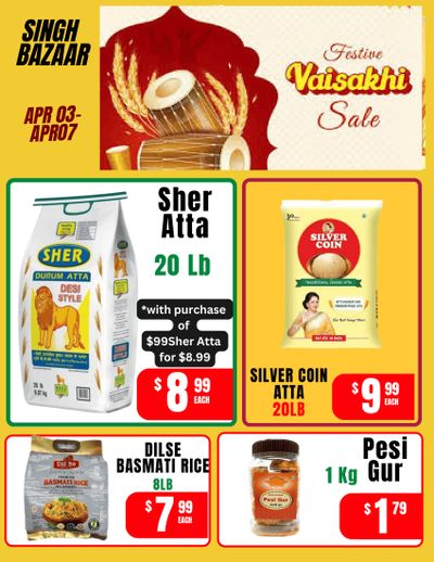 Singh Bazaar Flyer April 3 to 7
