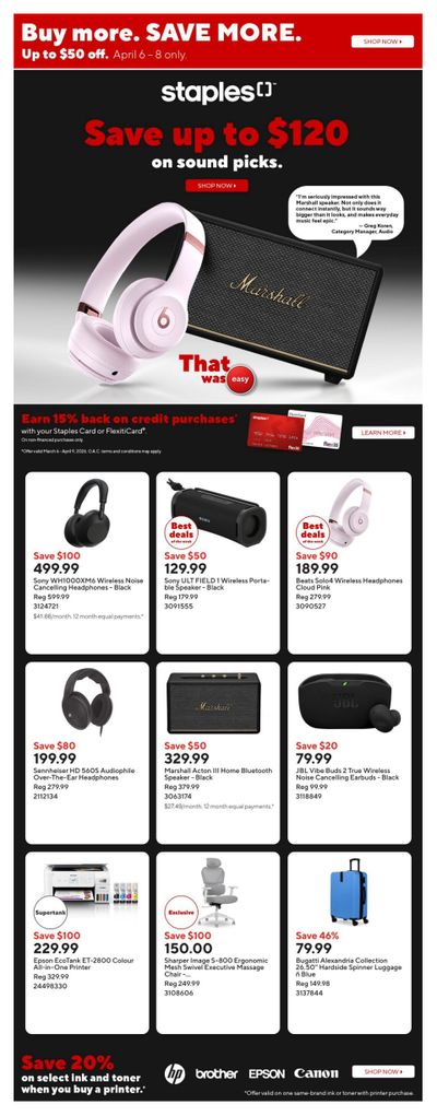 Staples Flyer April 3 to 9
