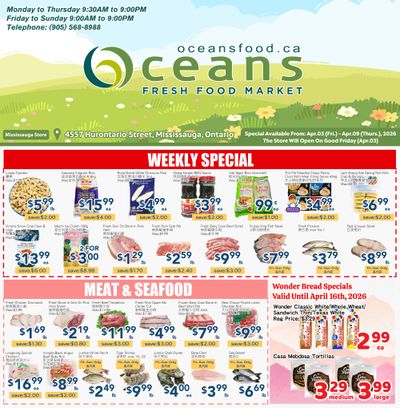 Oceans Fresh Food Market (Mississauga) Flyer April 3 to 9